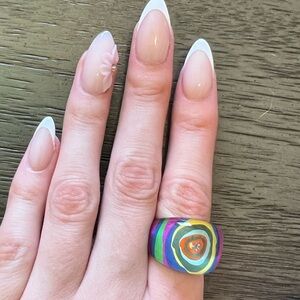 Vintage Lucite Plastic Acrylic Psychedelic Ring